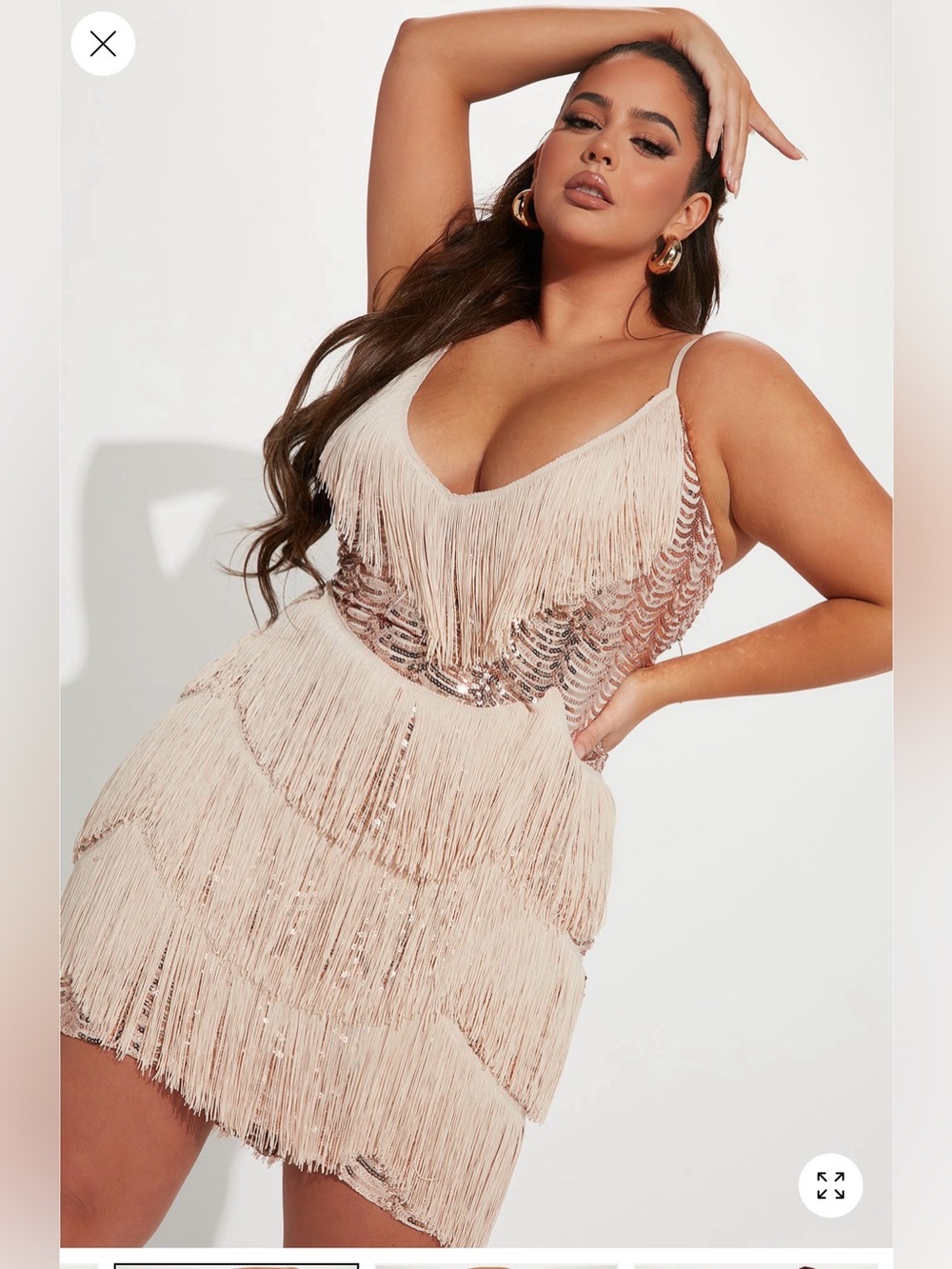 Moonlight Fringe Midi Dress 2X